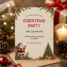 Christmas Holiday Party Invitation Card