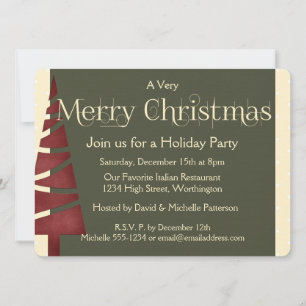 Christmas Holiday Party Invitation Tree Design 3