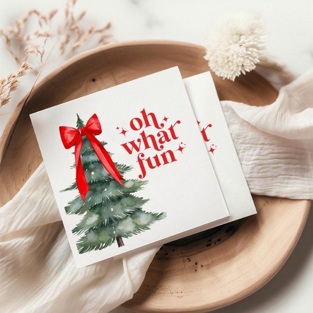 Christmas Holiday Party Oh What Fun Napkin (Creator Uploaded)