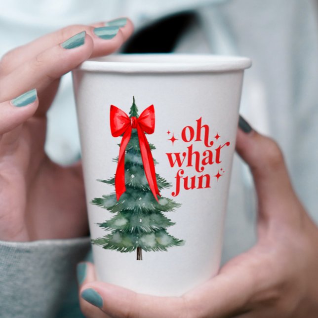 Christmas Holiday Party Oh What Fun Paper Cups (Creator Uploaded)