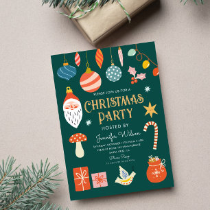 Christmas Holiday Party Ornament & Lights Invitation