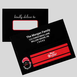 Christmas Holiday Party Red Black Envelope