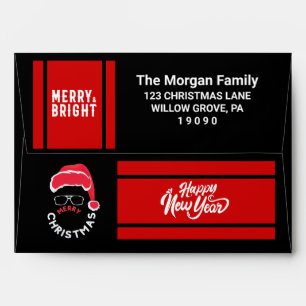  Christmas Holiday Party Red Black Envelope