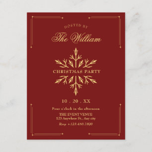 Christmas holiday party snowflake invitation