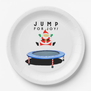 Christmas Holiday Party Trampoline Paper Plate