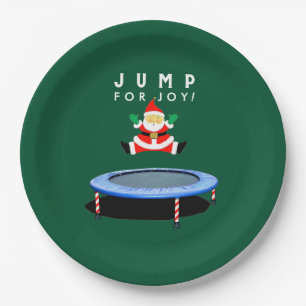 Christmas Holiday Party Trampoline Paper Plate
