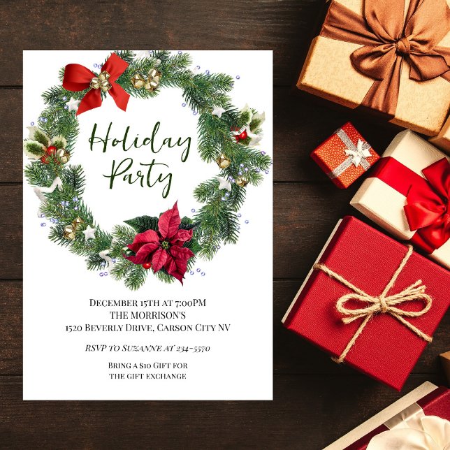 Christmas Holiday Party w Greenery Invitation (Creator Uploaded)