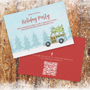 Christmas Holiday Party Winter Festive QR Code Invitation
