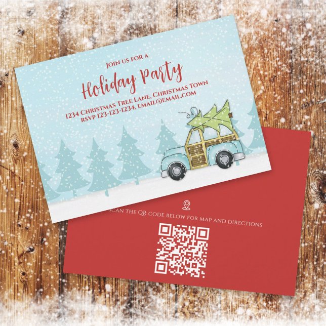 Christmas Holiday Party Winter Festive QR Code Map Invitation (Creator Uploaded)