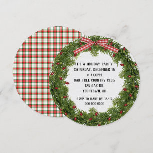 Christmas Holiday Party wreath invite