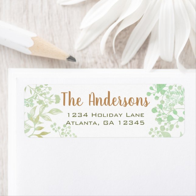 Christmas Holiday Pastel Green Return Address Label (Insitu)