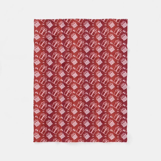 christmas holiday pattern fleece blanket (Front)