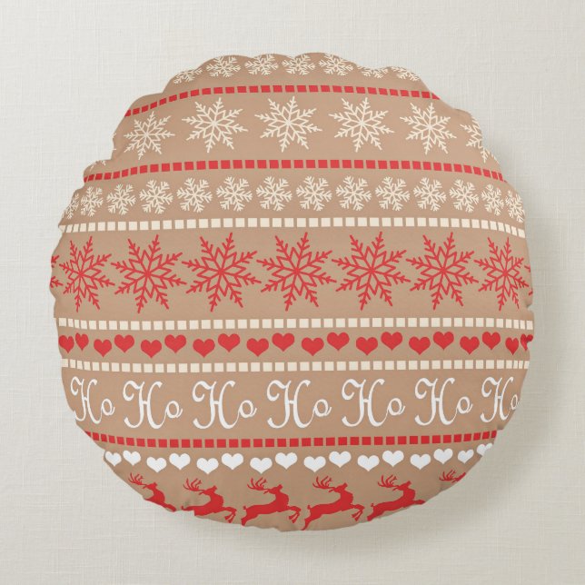 Christmas Holiday pattern Round Cushion (Front)