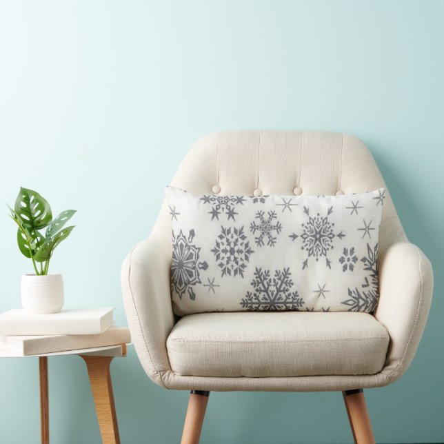 Christmas Holiday Pattern Snowflake Pillow (Chair)