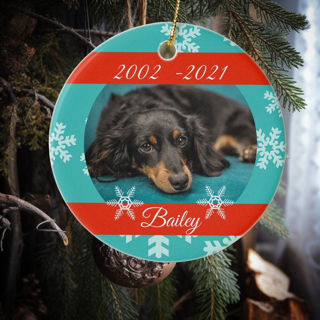 Christmas Holiday Pet Dog Cat Memorial Keepsake Ceramic Ornament (Creator Uploaded)