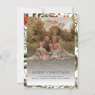 Christmas Holiday Photo Botanical Card