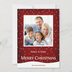 Christmas Holiday Photo Card Red Stripe