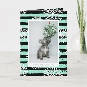 CHRISTMAS HOLIDAY PHOTO Mistletoe Puppy Kisses Card