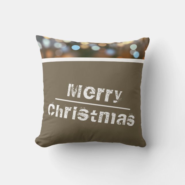 Christmas Holiday Photo Modern Cushion (Front)