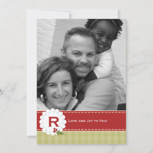 Christmas Holiday Photo Monogram Card