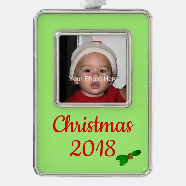 Christmas Holiday Photo Ornament (Front)