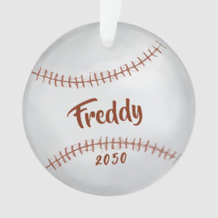 Christmas Holiday Photo Simple Baseball Sports  Ornament