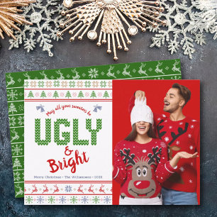 Christmas Holiday Photo Ugly Sweater Fun Red Green