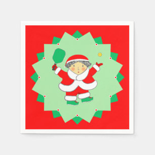 Christmas Holiday Pickleball Party Napkin