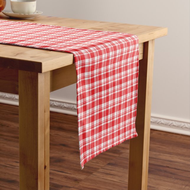 Christmas Holiday Plaid Short Table Runner (In Situ)