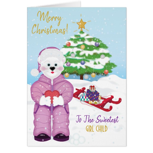 Christmas Holiday Polar Bear Girl (Front)