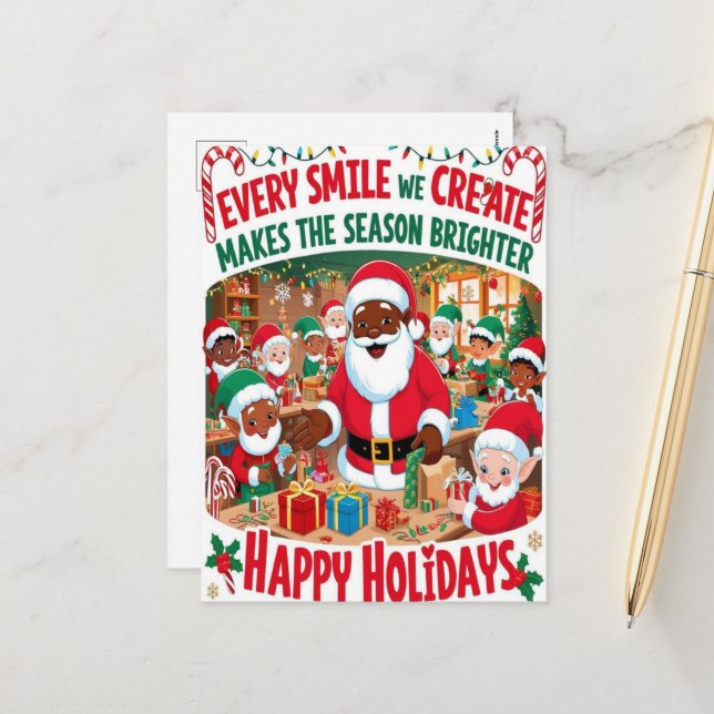 Christmas Holiday Postcard (Front/Back In Situ)