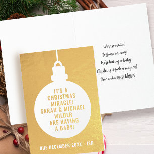 Christmas Holiday Pregnancy Announcement Foil Card