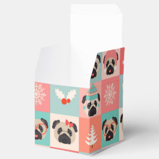 Christmas Holiday Pugs on Checks Favour Box
