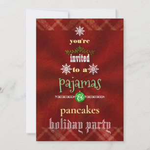 Christmas Holiday Pyjamas & Pancakes Family Party Invitation