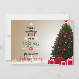 Christmas Holiday Pyjamas & Pancakes Family Party Invitation