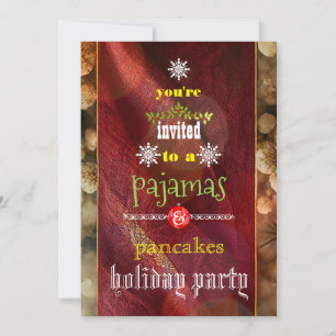 Christmas Holiday Pyjamas & Pancakes Family Party Invitation