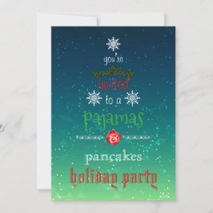 Christmas Holiday Pyjamas & Pancakes Family Party Invitation