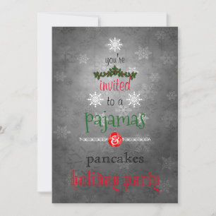 Christmas Holiday Pyjamas & Pancakes Family Party Invitation
