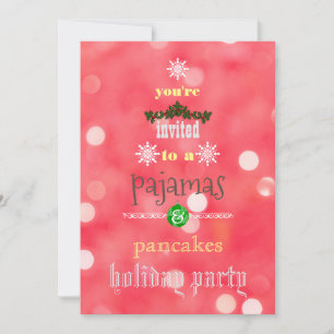 Christmas Holiday Pyjamas & Pancakes Family Party  Invitation
