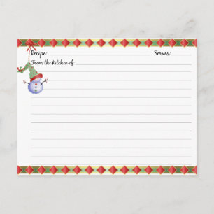 Christmas Holiday Recipe Cards