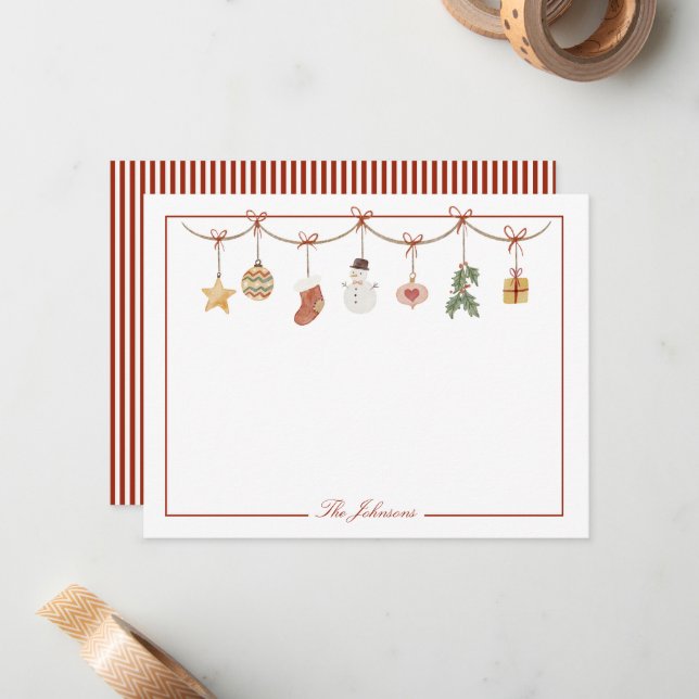 Christmas Holiday Recipe Personalised Stationery Card (Front/Back In Situ)