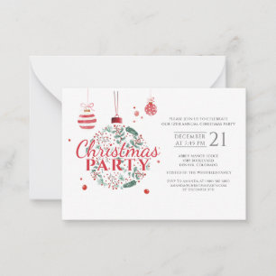 Christmas Holiday Red and Green Party Card