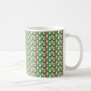 CHRISTMAS HOLIDAY RED & GREEN ALPACAS COFFEE MUG