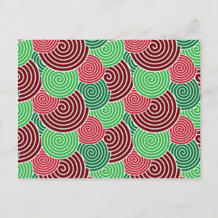 Christmas Holiday Red Green Spiral Pattern
