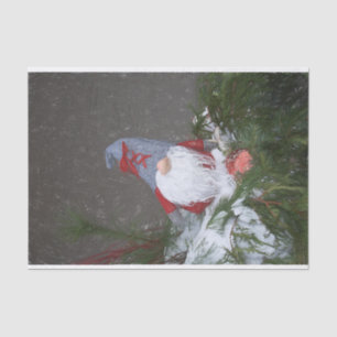 Christmas Holiday Red Grey Rustic Gnome Tissue Paper