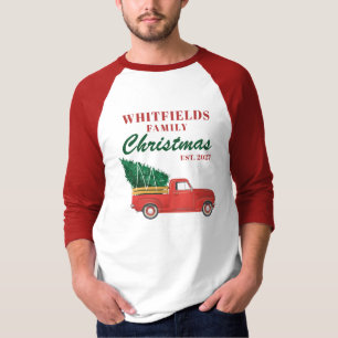 Christmas Holiday Red Truck Matching Family T-Shirt