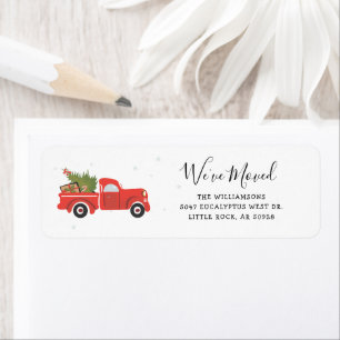 Christmas Holiday Red Truck Return Address Label