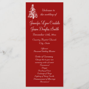 Christmas Holiday Red Wedding Programs