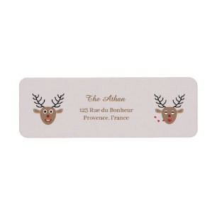 Christmas Holiday Reindeer Blush Return Address Label