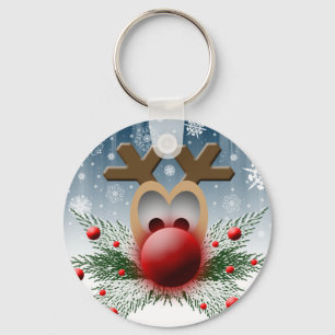 Christmas Holiday Reindeer Key Ring